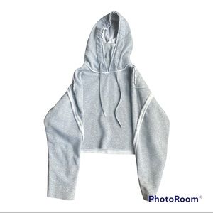 Alo yoga cropped hoodie w/attached funnel neck XS